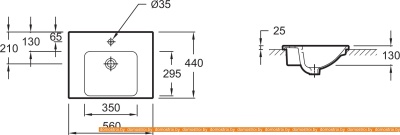 Умывальник Jacob Delafon Odeon Up 56x44 E4756-00 фотография