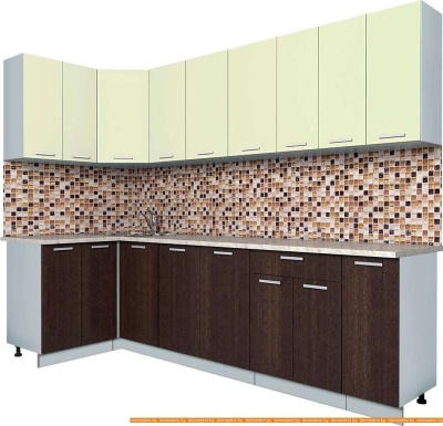 Кухня Интерлиния Мила Лайт 1.2x2.7 (салатовый/дуб венге) фотография