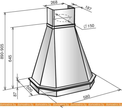 Вытяжка Elikor Камин Грань 60П-650-П3Л (бежевый/дуб неокрашенный) фотография