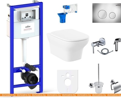 Унитаз Lavinia Boho Relfix Bristol Rimless 10 в 1 98010078 (хром пластик) фотография