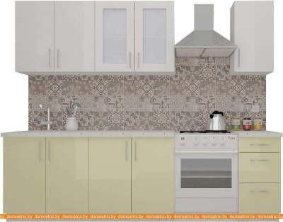 Кухня ВерсоМебель ВерсоЛайн 7-2.0 (белый 001/ваниль 102) фотография