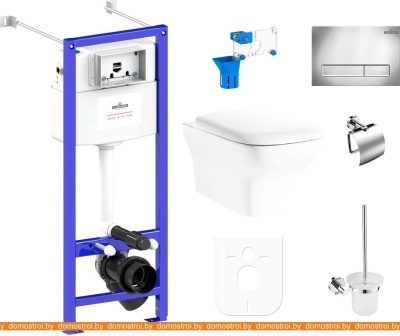 Унитаз Lavinia Boho Relfix Bristol Rimless 9 в 1 97020170 (хром пластик) фотография