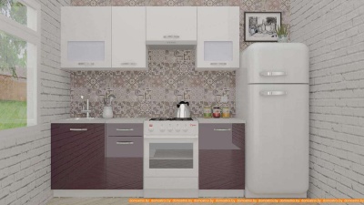 Кухня ВерсоМебель ЭкоЛайт-6 2.4 (белый/фиолетовый) фотография