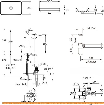 Умывальник Lavinia Boho Bathroom 21510222 (раковина, Смеситель, Сифон, вентили) фотография