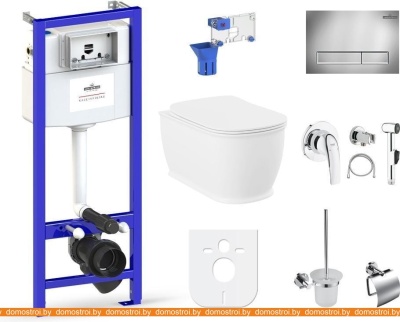 Унитаз Lavinia Boho Relfix Bell Pro Rimless 10 в 1 98010098 (хром пластик) фотография