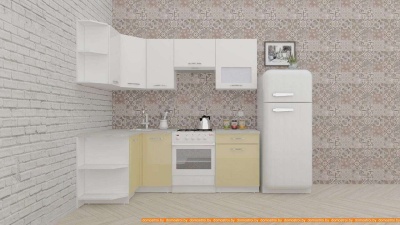 Кухня ВерсоМебель ЭкоЛайт-5 1.2x2.1 правая (белый (персик) фотография