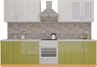 Кухня ВерсоМебель ВерсоЛайн 7-2.4 (белый 001/оливковый 004) фотография