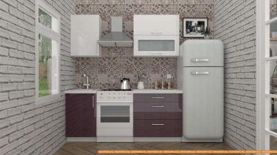 Кухня ВерсоМебель ВерсоЛайн 4-1.3 (белый/сливовый) фотография