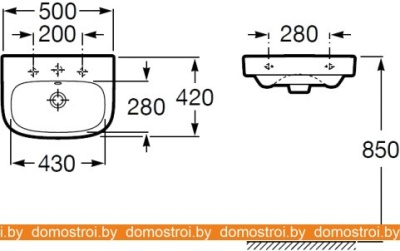Умывальник Roca Debba 50x42 32799600Y фотография