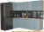 Кухня Интерлиния Мила Деко 1.2x2.6 (океан/травертин серый) фотография