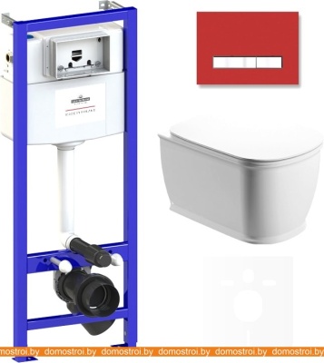 Унитаз Lavinia Boho Relfix Bell Pro Rimless 6 в 1 75110002 (красный стекло) фотография