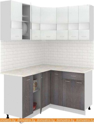 Кухня Кортекс-мебель Корнелия Экстра 1.5x1.4м (белый/береза/мадрид) фотография