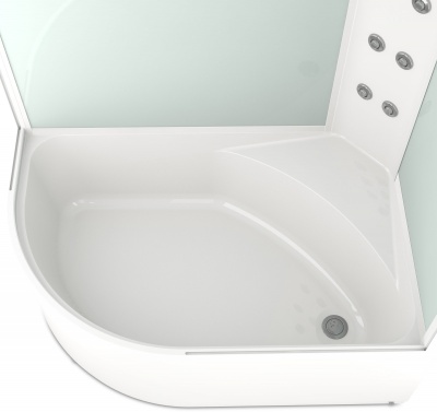 Душевая кабина Domani-Spa Delight 128 high R 120x80 (прозрачное стекло / голубые стенки) с крышей с гидромассажем фотография