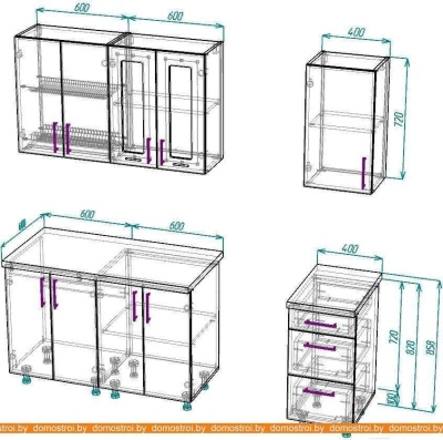 Кухня ВерсоМебель ВерсоЛайн 7-1.6 (белый 001/темно-красный 01) фотография