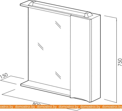 Шкаф с зеркалом BelBagno Marino-SPC-800/750-1A-BL-P-R (bianco lucido) фотография
