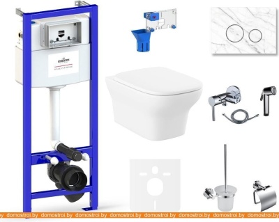 Унитаз Lavinia Boho Relfix Bristol Rimless 10 в 1 75110687 (statuary иск. камень) фотография