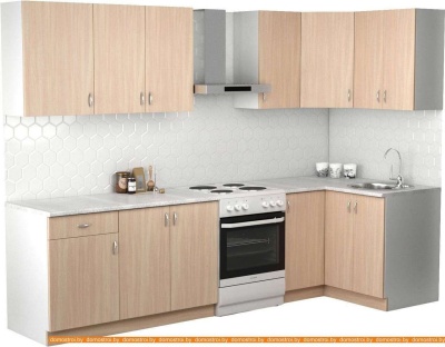 Кухня S-Company Клео лайт 1.2x2.3 правая (дуб молочный/дуб молочный) фотография