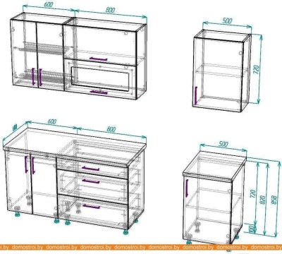 Кухня ВерсоМебель ВерсоЛайн 4-1.9 (белый/персик) фотография