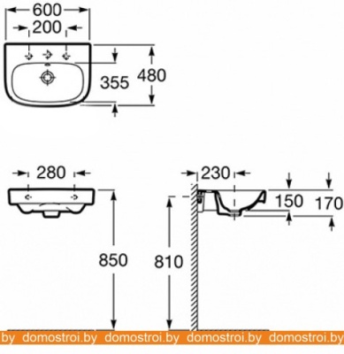 Умывальник Roca Debba 60 32799400Y фотография