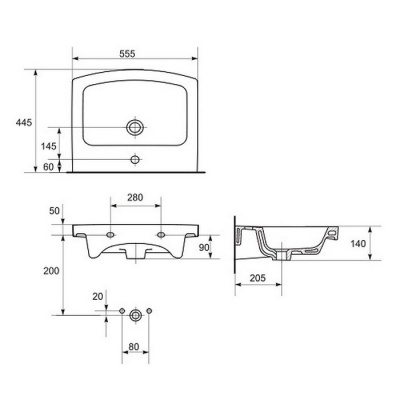 Умывальник Cersanit Easy 55 фотография
