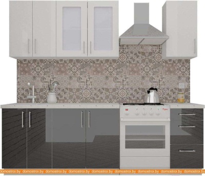 Кухня ВерсоМебель ВерсоЛайн 7-1.8 (белый 001/черный графит 042) фотография