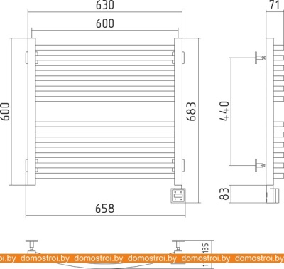 Полотенцесушитель Сунержа Аркус 600x600 фотография