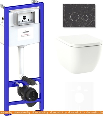 Унитаз Lavinia Boho Relfix One Rimless 6 в 1 75110117 (greek black иск. камень) фотография