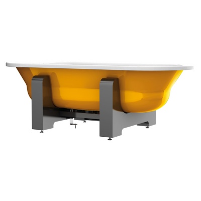 Стальная ванна BLB Duo Comfort Oval Woodline 180x80 желтый металлик фотография
