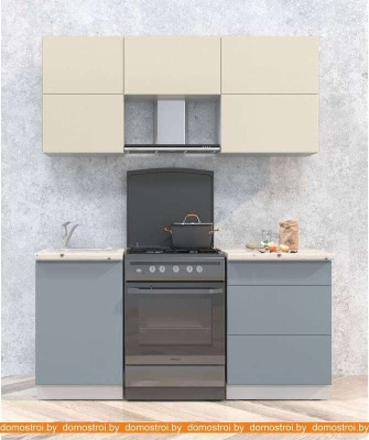 Кухня Интерлиния Мила Матте 1.7 Б (слоновая кость/океан/опал светлый) фотография