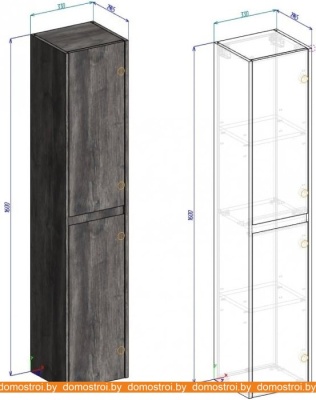 Шкаф-пенал BelBagno Kraft-1600-2A-SC-PP-L (pino pasadena) фотография