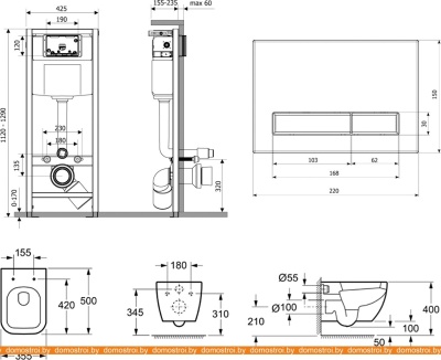 Унитаз Lavinia Boho Relfix One Rimless 7 в 1 87040082 (черное стекло) фотография