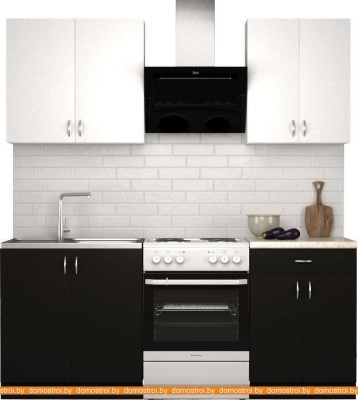 Кухня S-Company Клео лайт 1.4 (черный/белый) фотография