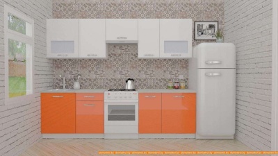 Кухня ВерсоМебель ЭкоЛайт-6 2.7 (белый/яркий оранжевый) фотография