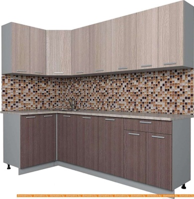 Кухня Интерлиния Мила Лайт 1.2x2.4 (ясень светлый/ясень темный) фотография