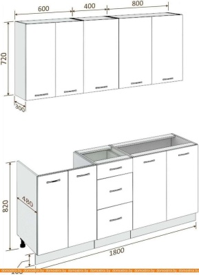 Кухня Кортекс-мебель Корнелия Лира 1.8 без столешницы (сиреневый/оникс) фотография
