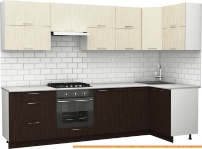 Кухня S-Company Клео крафт 1.2x2.9 правая (файнлайн мокка/файнлайн крем) фотография