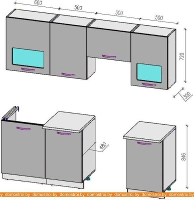 Кухня ВерсоМебель ЭкоЛайт-5 2.1 (белый/темно-красный) фотография