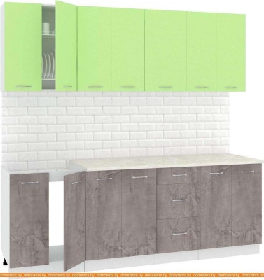 Кухня Кортекс-мебель Корнелия Лира 2.2м (зеленый/оникс/марсел) фотография