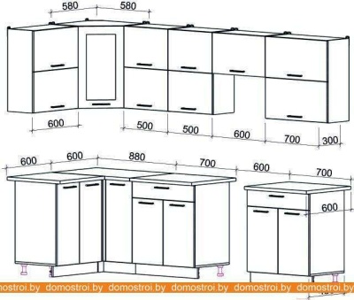 Кухня Интерлиния Мила Gloss 60-12x29 (белый/асфальт глянец) фотография