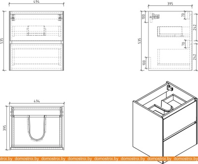 Тумба под умывальник BelBagno Pietra Mini-500-2C-SO-PT (stone) фотография