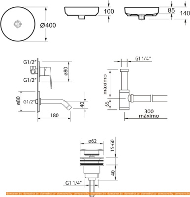 Умывальник Lavinia Boho Bathroom 21510030 (раковина, Смеситель, Сифон, клапан) фотография