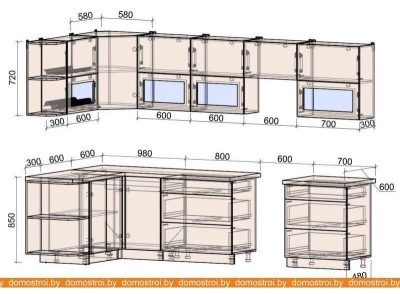 Кухня Интерлиния Мила Матте 1.5x3.1 Б правая (слон кость-пепел-травертин серый) фотография