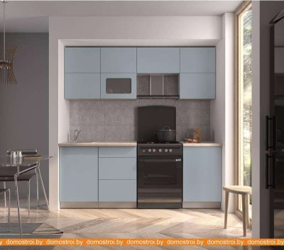 Кухня Интерлиния Мила Матте 2.1 Б (океан/океан/травертин серый) фотография