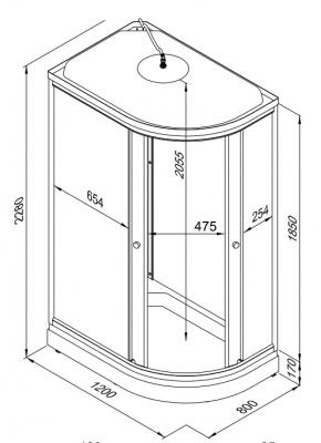 Душевая кабина Triton Коралл А3 ДН4 120x80 мозаика (левая) фотография
