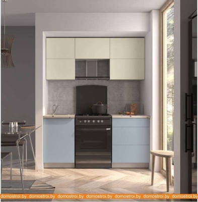 Кухня Интерлиния Мила Матте 1.7 Б (слоновая кость/океан/опал светлый) фотография