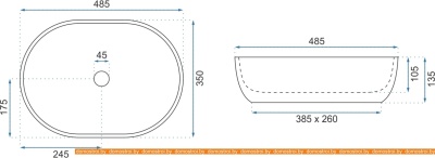 Умывальник Rea Lara (бежевый) фотография