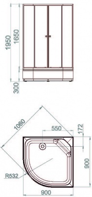 Душевой уголок Domani-Spa Delight 99 mid 90x90x195 (прозрачное стекло) с поддоном фотография