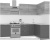 Кухня Интермебель Микс Топ-23 2.1x1.42м прав (графит сер-дуб крафт зол-ателье св.) фотография