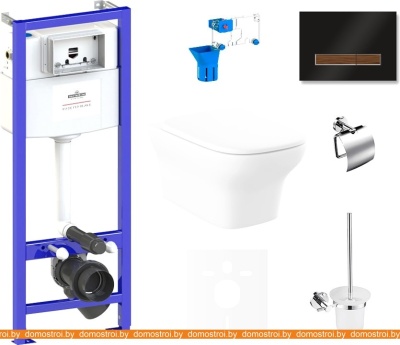 Унитаз Lavinia Boho Relfix Bristol Rimless 9 в 1 75110382 (черный стекло) фотография