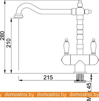 Смеситель Franke Old England (бронзовый, 2 ручки) картинка